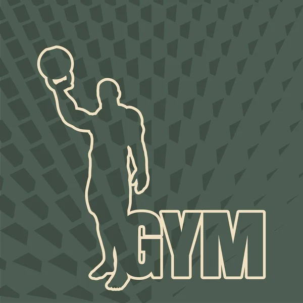 Bodybuilder silhouette posa — Vettoriale Stock
