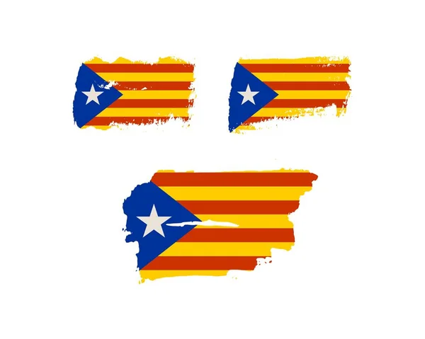 Catalonia grunge textured flag . — Stock Vector