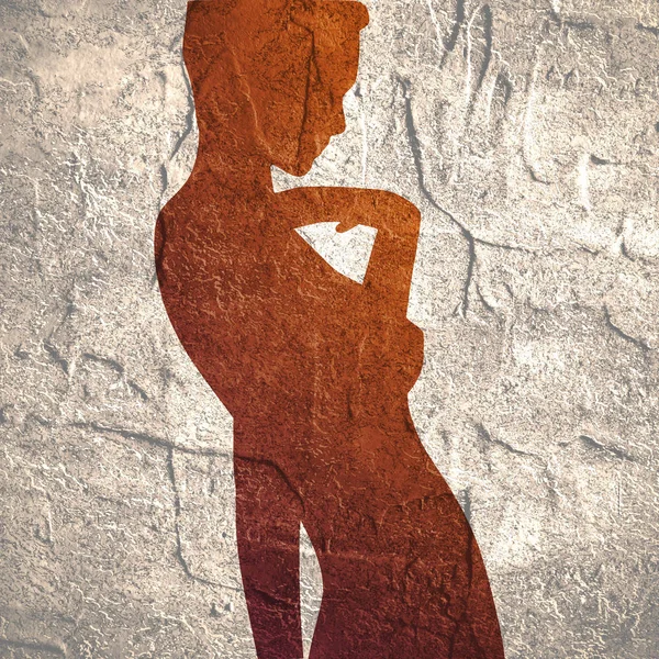 Confused woman silhouette — Stock Photo, Image