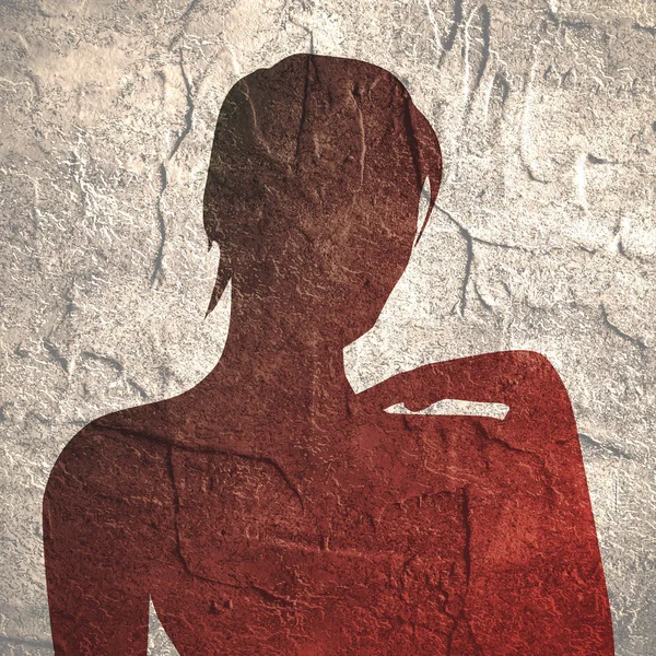 Confused woman silhouette — Stock Photo, Image