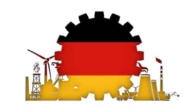 Bayrağı ile enerji ve güç Icons set