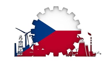 Bayrağı ile enerji ve güç Icons set