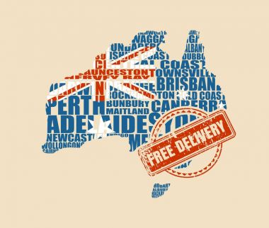 Avustralya Haritası. Ücretsiz teslimat damgası