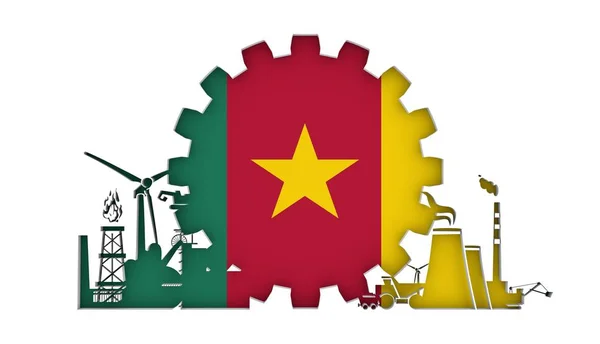 Energy and Power icons set with flag — Stock Photo, Image