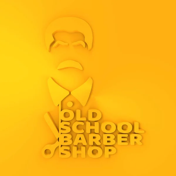 Vintage barbeiro loja emblema ou rótulo — Fotografia de Stock
