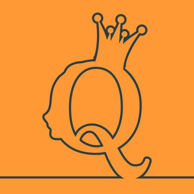 Vintage queen siluet. Ortaçağ Kraliçe profili