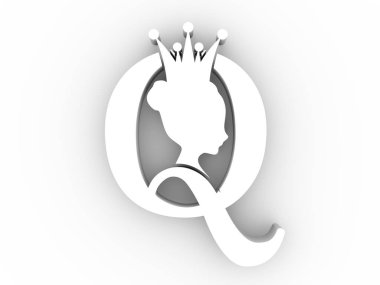 Vintage queen siluet. Ortaçağ Kraliçe profili