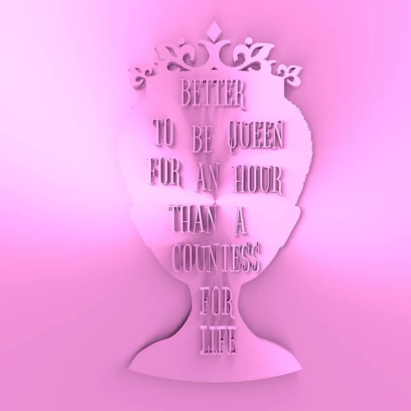 Vintage queen siluett. Motivation citat — Stockfoto