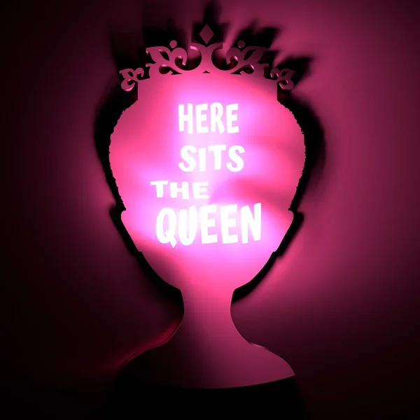 Vintage koningin silhouet. Motivatie offerte — Stockfoto