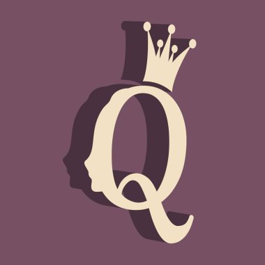 Vintage queen siluet. Ortaçağ Kraliçe profili