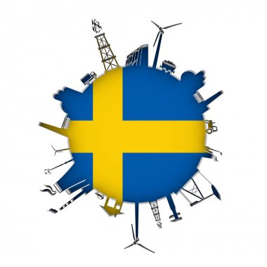 Sektöre bağlı siluetlerle çember.