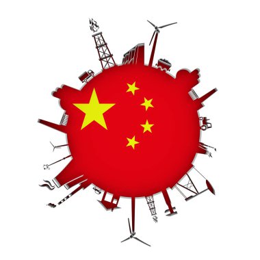 Sektöre bağlı siluetlerle çember.