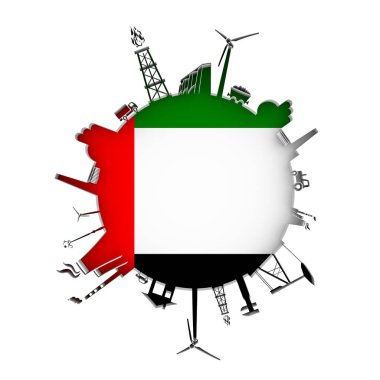 Sektöre bağlı siluetlerle çember.