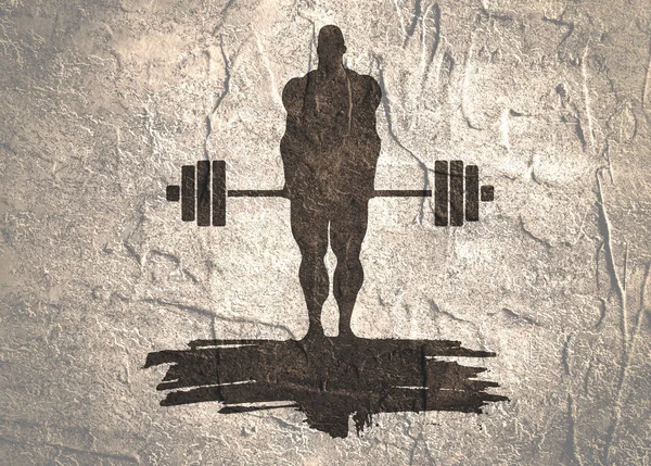 Bodybuilder silhouette posing — Stock Photo, Image