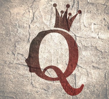 Vintage queen siluet. Ortaçağ Kraliçe profili