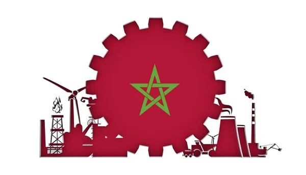 Ícones de energia e energia configurados com bandeira — Fotografia de Stock