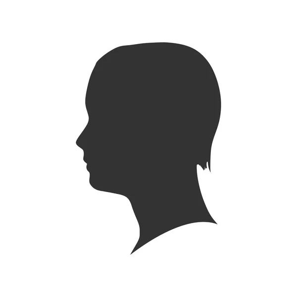 Vista profilo uomo avatar. Silhouette viso maschile — Vettoriale Stock