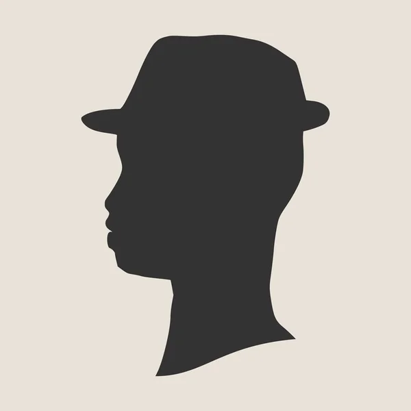 Vista de perfil de homem avatar. Sílhueta facial masculina — Vetor de Stock