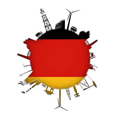 Sektöre bağlı siluetlerle çember.