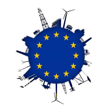 Sektöre bağlı siluetlerle çember.