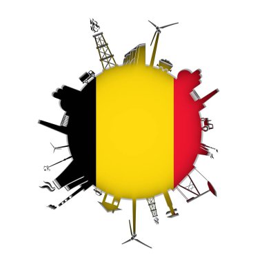 Sektöre bağlı siluetlerle çember.