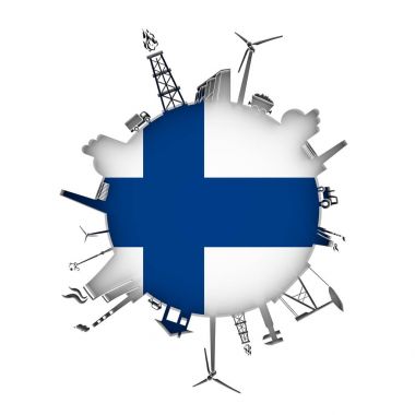 Sektöre bağlı siluetlerle çember.