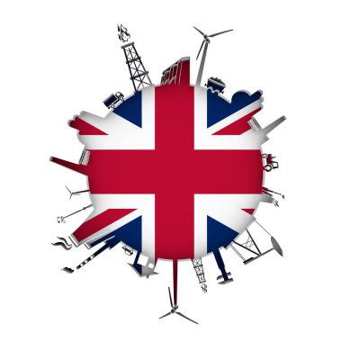 Sektöre bağlı siluetlerle çember.