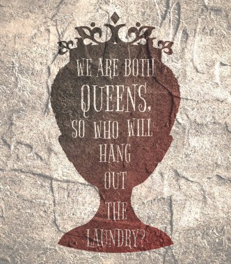 Vintage queen siluet. Motivasyon teklif