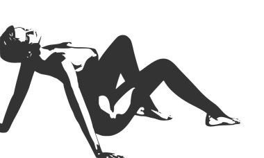 Çıplak genç kadın kroki