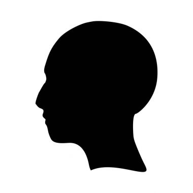 Bir kadın baş silüeti. Yüz yan görünüm.