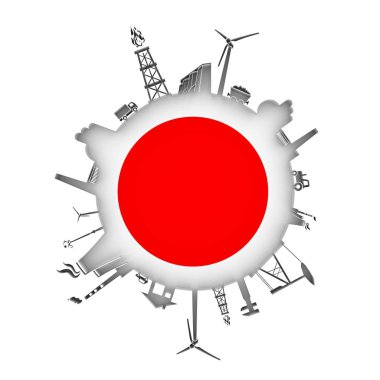 Sektöre bağlı siluetlerle çember.