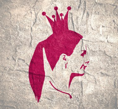 Profil siluet bir çerçeve içinde bir prenses