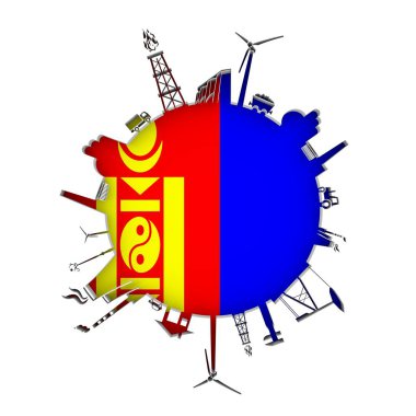 Sektöre bağlı siluetlerle çember.