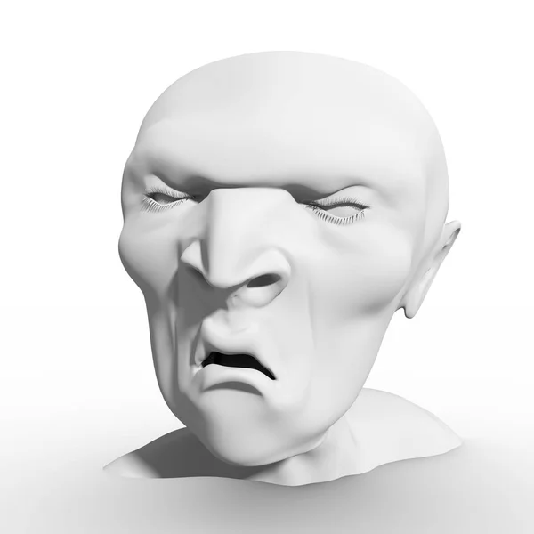Model 3D wajah Smirking — Stok Foto