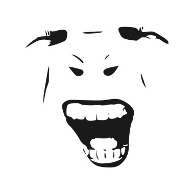 Şeytan ya da canavar çığlık atıyor.