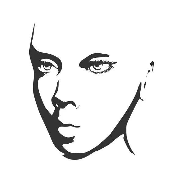 Silhouette d'une tête de femme. Visage demi-tour . — Image vectorielle