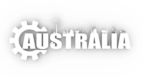 Iconos de energía y energía. Palabra de Australia — Foto de Stock