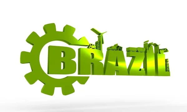 Ikony, energie a síly. Slovo Brazílie — Stock fotografie