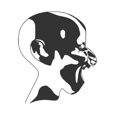 Şeytan ya da canavar çığlık atıyor.