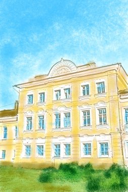 Rusya'nın eski bir binanın görünümü