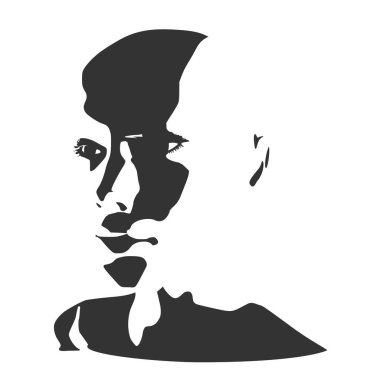 Kadın kafasının silueti. Yüzünü yarım döndür.