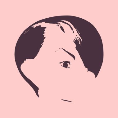 Küçük kız yarım dönüş görünümü siluet.