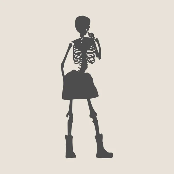 Esqueleto humano de Halloween — Vetor de Stock