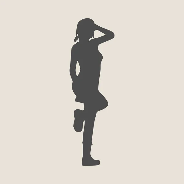 Mujer de negocios silueta negra — Vector de stock