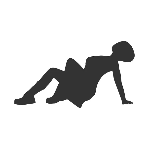 女人躺在地上分离 — 图库矢量图片