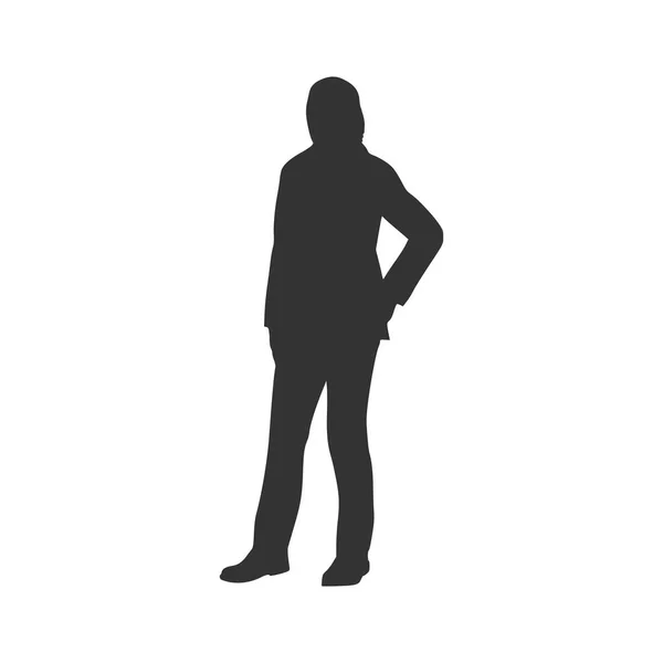 Business woman svart siluett — Stock vektor