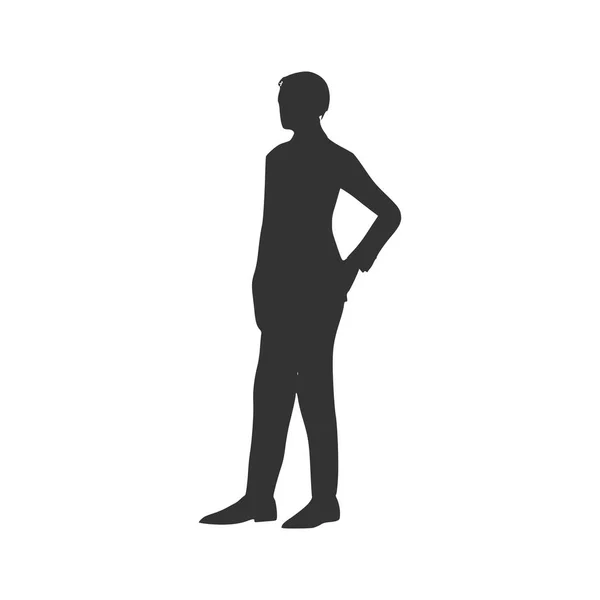 Femme d'affaires Silhouette noire — Image vectorielle