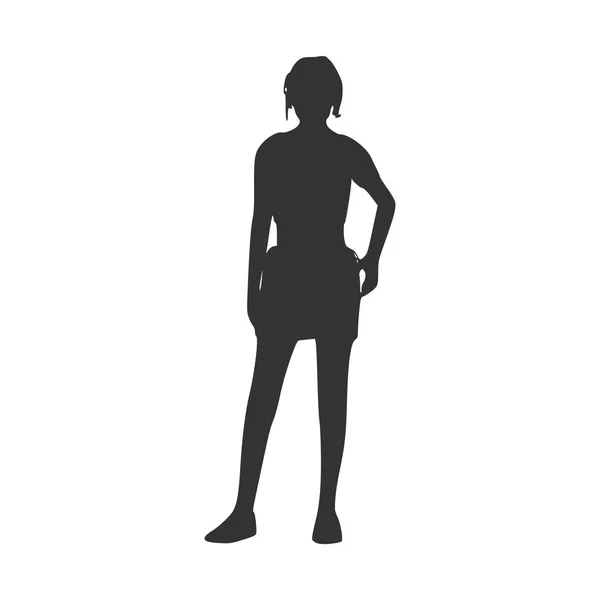 Business Woman Black Silhouette — Stock Vector