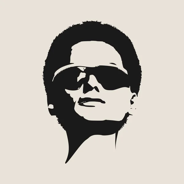 Portret van een mooie vrouw in een zwarte zonnebril. — Stockvector