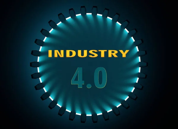 Industria testo a quattro punti zero sugli ingranaggi . — Foto Stock